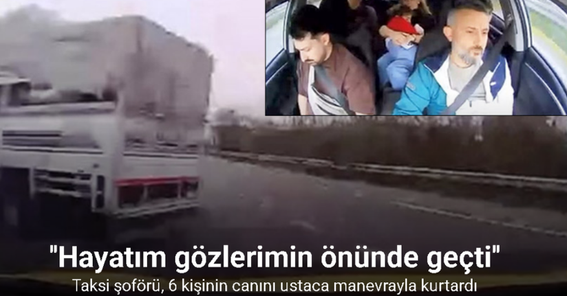 Taksi şoförü, 6 kişinin canını ustaca manevrayla kurtardı: O anlar kamerada
