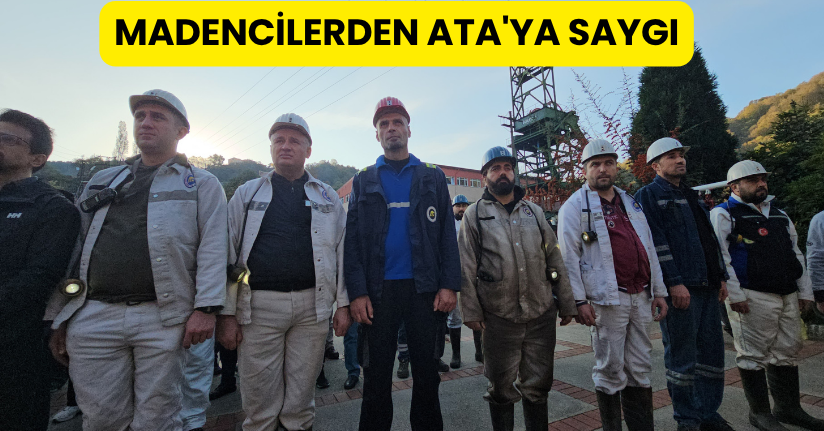 Madencilerden Ata'ya saygı