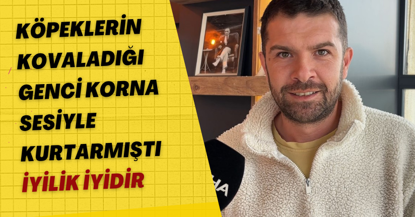 Köpeklerin kovaladığı genci korna sesiyle kurtarmıştı, 