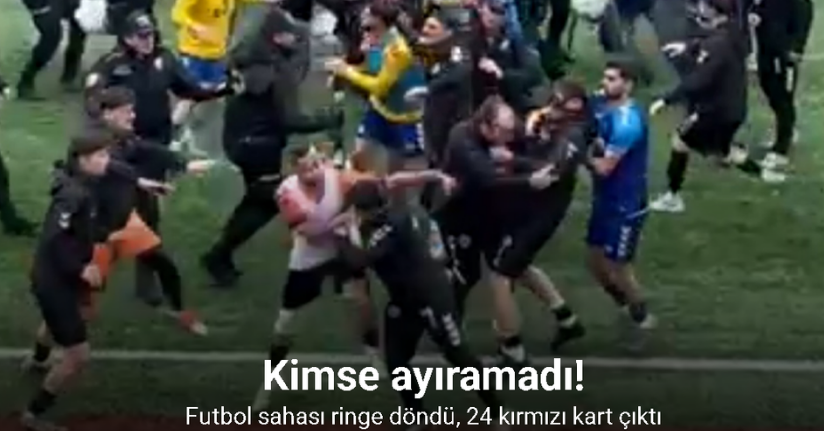 Futbol sahası ringe döndü, 24 kırmızı kart çıktı
