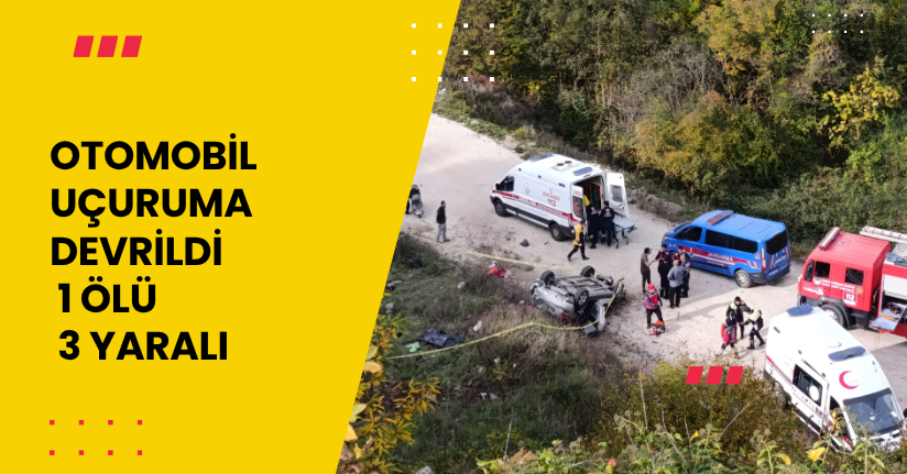 Otomobil, uçuruma devrildi: 1 ölü, 3 yaralı