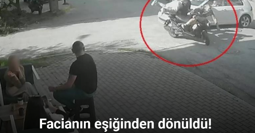 Kasksız yolcu kafasını kaldırıma çarpmaktan kıl payı kurtuldu