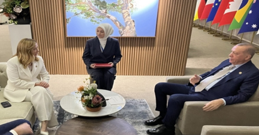 Cumhurbaşkanı Erdoğan, İtalya Başbakanı Meloni’yi kabul etti