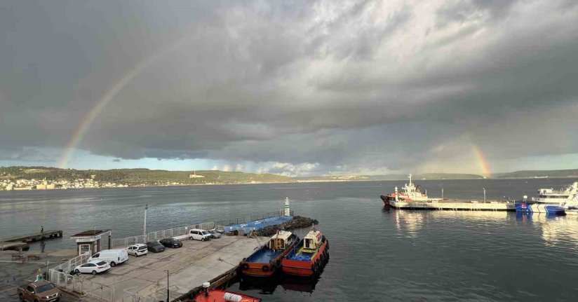 Çanakkale Boğazı’nda çifte gökkuşağı