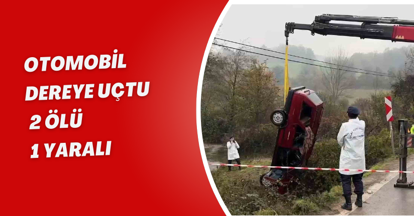 Otomobil dereye uçtu: 2 ölü, 1 yaralı