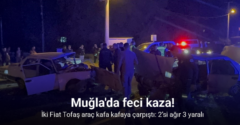 İki Tofaş araç kafa kafaya çarpıştı: 2’si ağır 3 yaralı