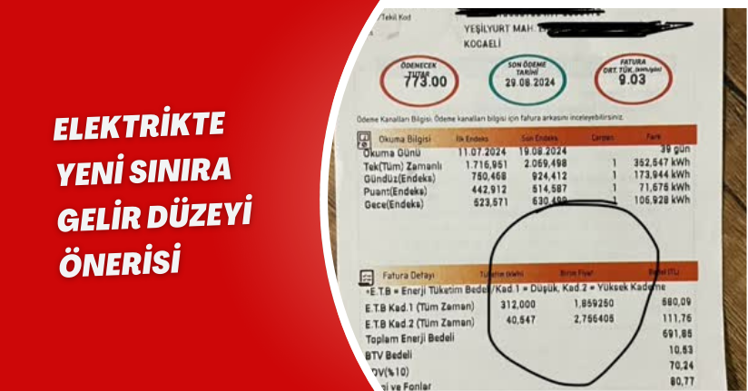 Elektrikte yeni sınıra 'gelir düzeyi' öneris