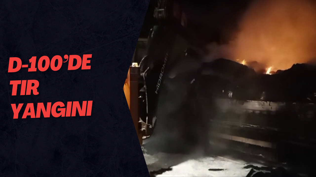 D-100’de TIR Yangını