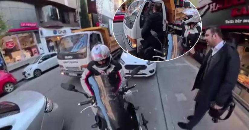 Kornaya basan sürücüyü önce uyardı sonra darbettiKornaya basan sürücüyü önce uyardı sonra darbetti