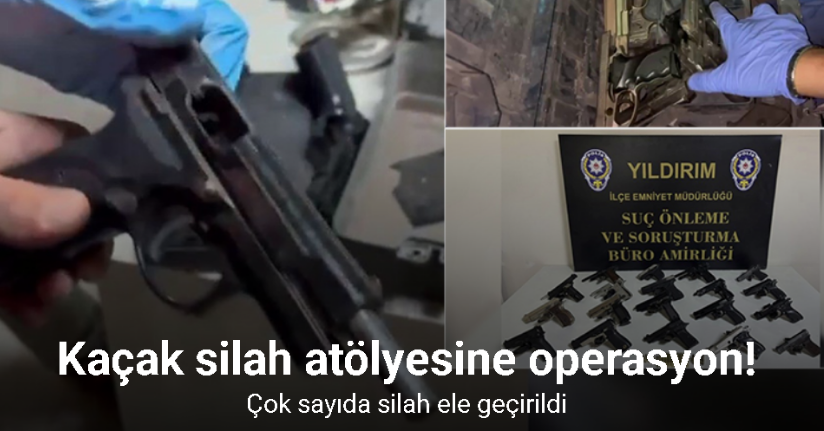 Bursa’da kaçak silah atölyesine Yıldırım operasyonu: Çok sayıda silah ele geçirildi