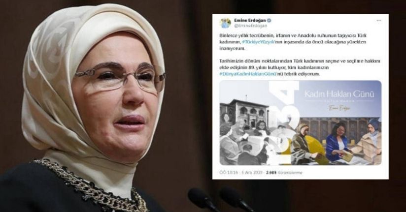 Emine Erdoğan, Türk kadınının seçme ve seçilme hakkını elde edişinin 91'inci yıl dönümünü kutladı