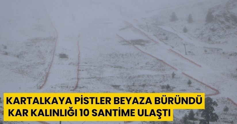 Kartalkaya pistler beyaza büründü, kar kalınlığı 10 santime ulaştıKartalkaya pistler beyaza büründü, kar kalınlığı 10 santime ulaştı
