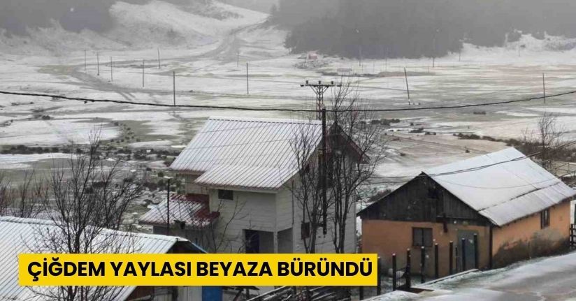 Çiğdem Yaylası beyaza büründü