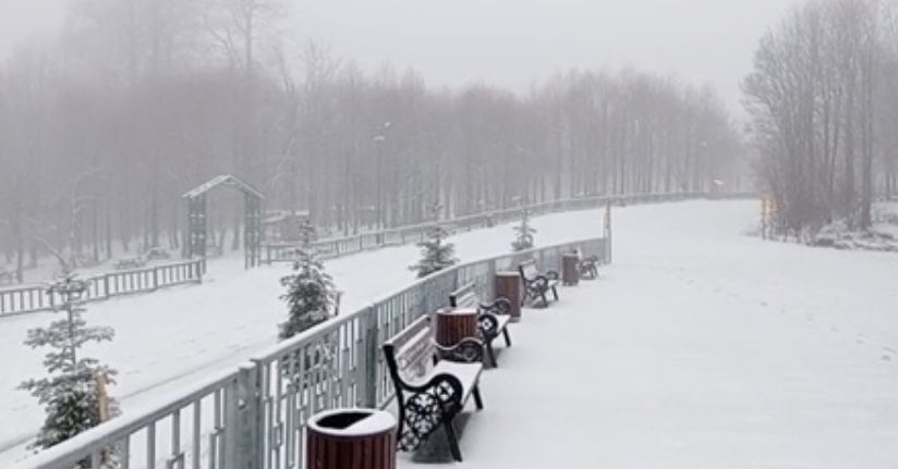 Kuzuyayla Tabiat Parkı beyaza büründü