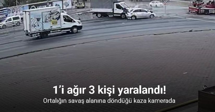 Ortalığın savaş alanına döndüğü kaza kamerada