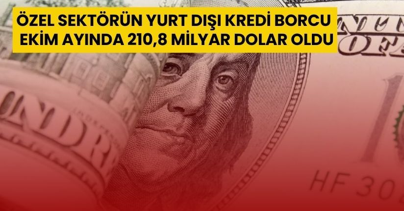 Özel sektörün yurt dışı kredi borcu Ekim ayında 210,8 milyar dolar oldu