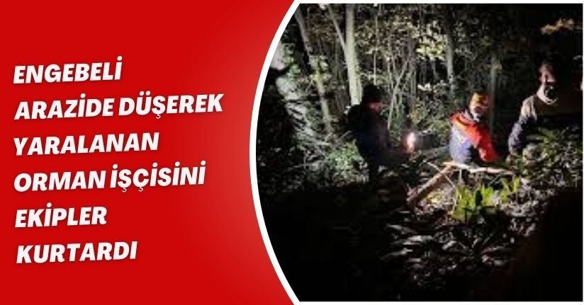  Engebeli arazide düşerek yaralanan orman işçisini ekipler kurtardı