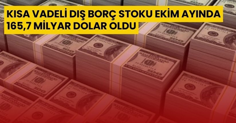 Kısa vadeli dış borç stoku Ekim ayında 165,7 milyar dolar oldu