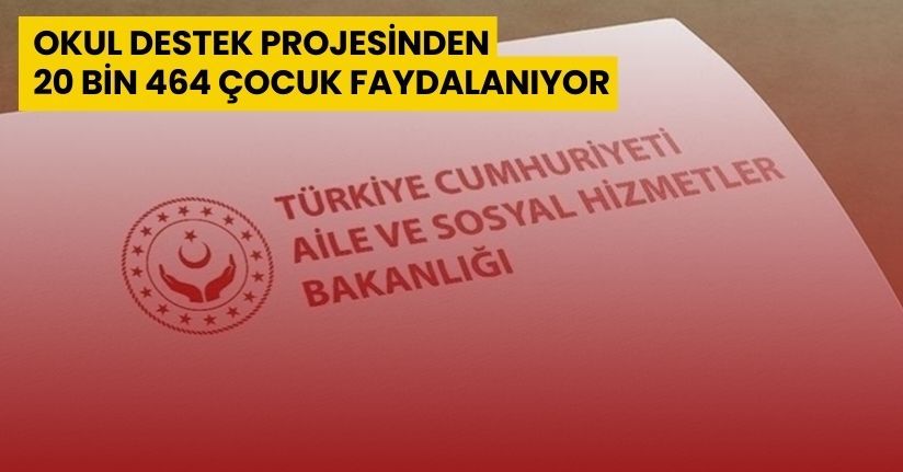 Okul Destek Projesinden 20 bin 464 çocuk faydalanıyor