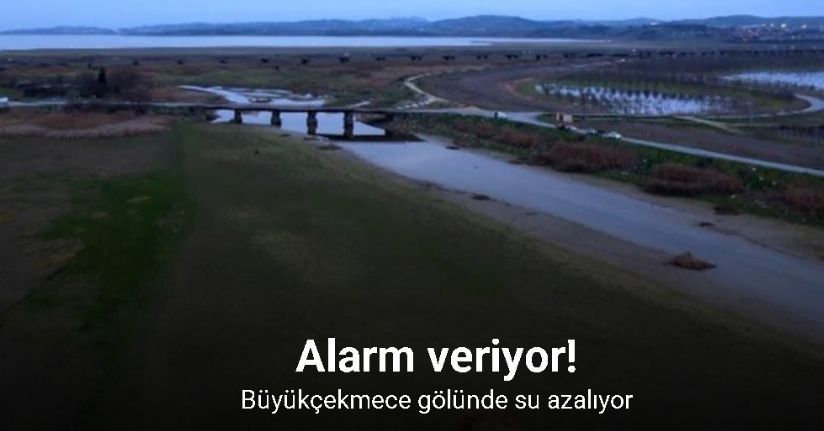 Büyükçekmece gölünde su azalıyor