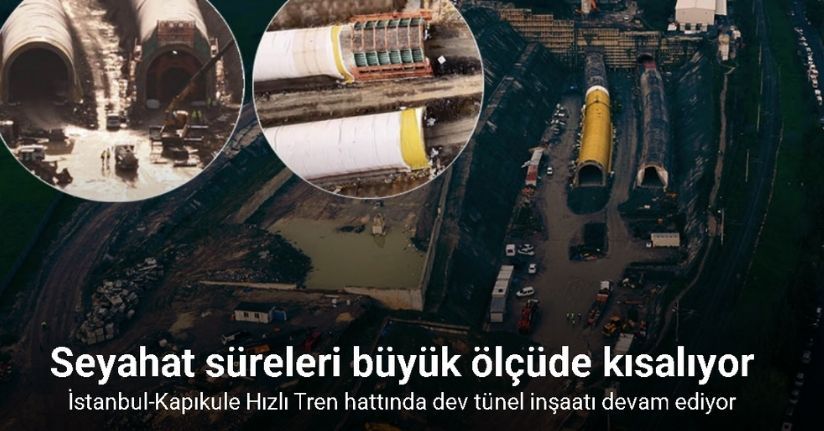 İstanbul-Kapıkule Hızlı Tren hattında dev tünel inşaatı devam ediyor