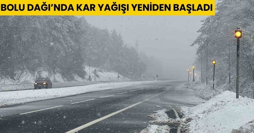 Bolu Dağı’nda kar yağışı yeniden başladı