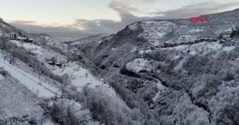Trabzon’un yüksek kesimlerinde kar manzaraları