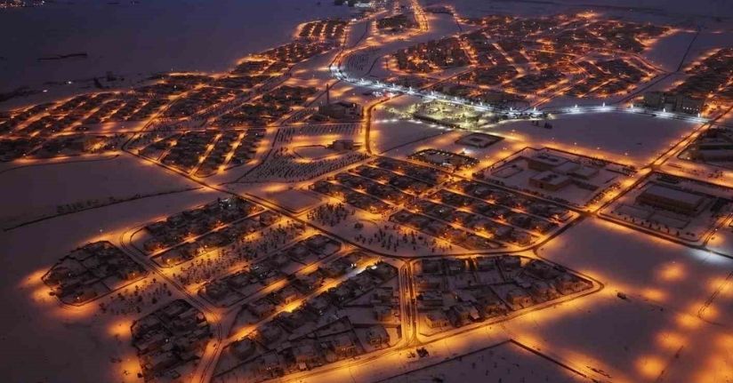 Tarihi Hasankeyf’te masalsı kar manzaraları