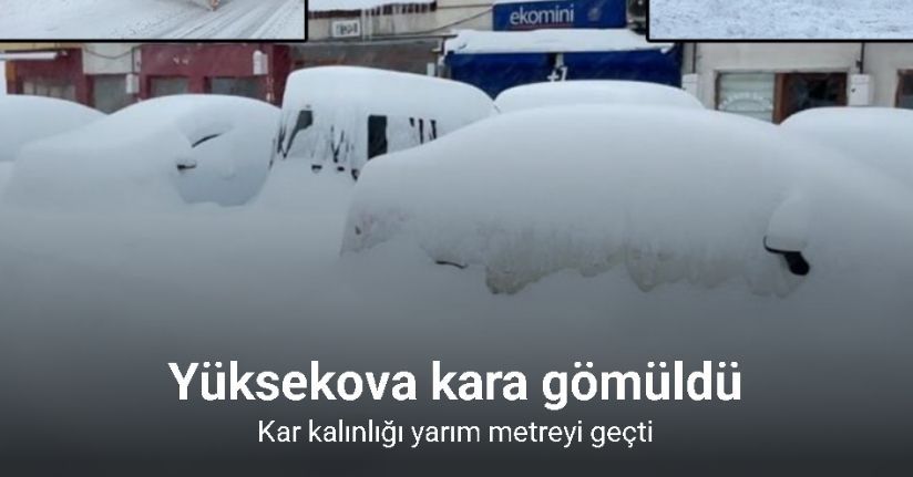 Yüksekova kara gömüldü: Kar kalınlığı yarım metreyi geçti