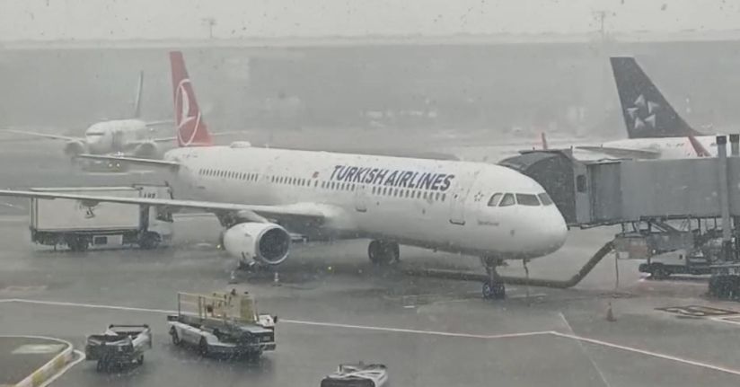 İstanbul Havalimanı'nda kar yağışı