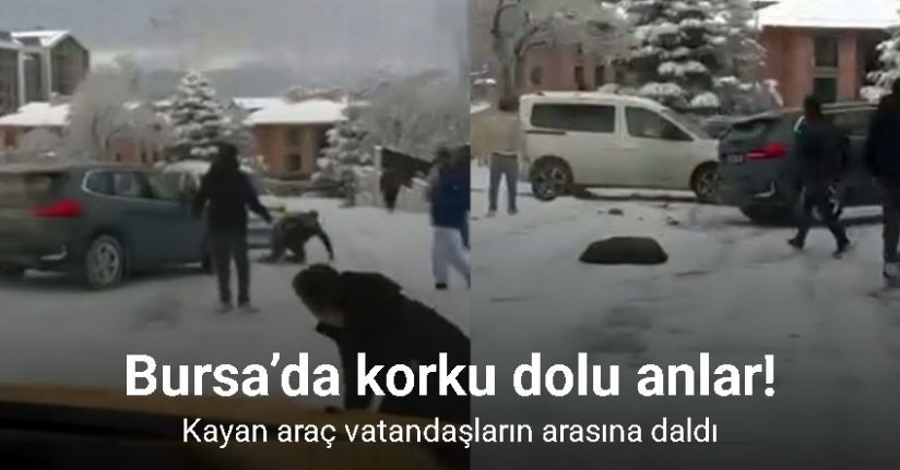 Bursa’da korku dolu anlar: Kayan araç vatandaşların arasına daldı