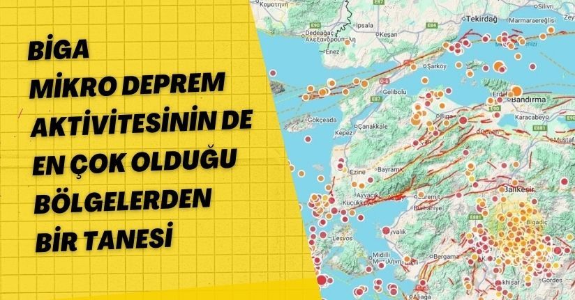 Biga mikro deprem aktivitesinin de en çok olduğu bölgelerden bir tanesi