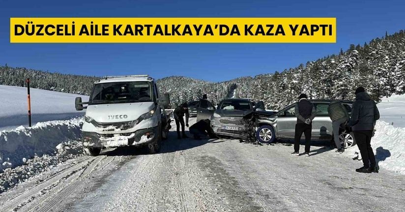 Düzceli aile Kartalkaya’da kaza yaptı