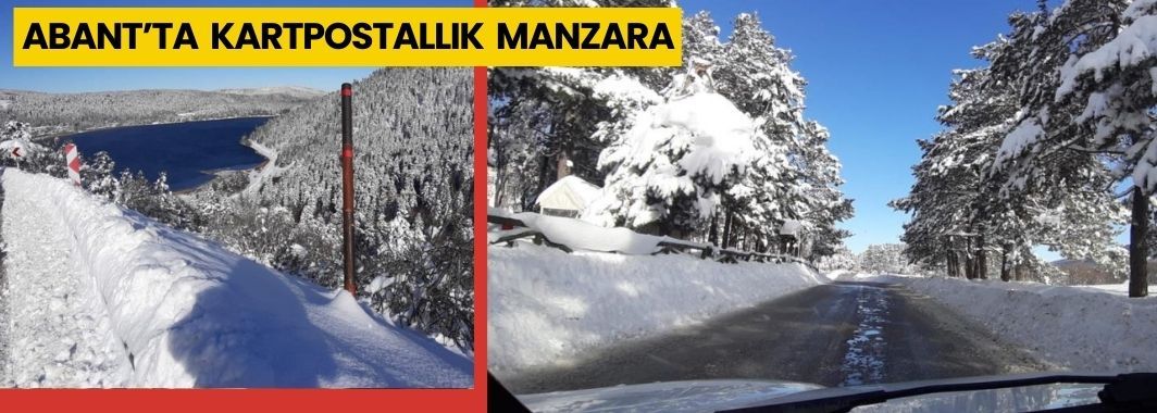 Beyaza bürünen Abant’ta kartpostallık manzara: Kar kalınlığı 1 metreyi buldu