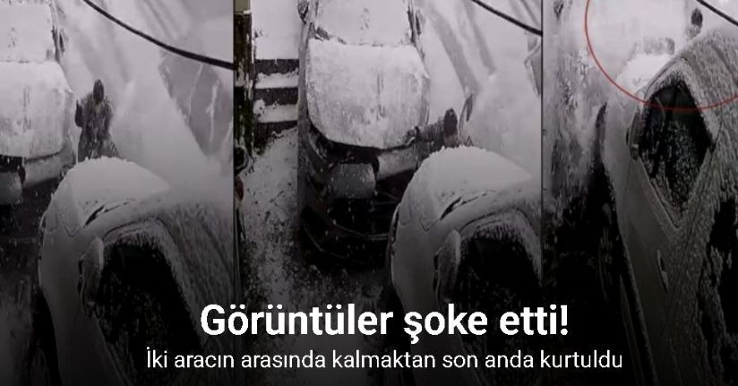 Kağıthane’de inanılmaz kurtuluş kamerada: İki aracın arasında kalmaktan son anda kurtuldu