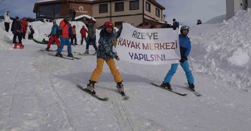 Rize’ye kayak tesisi yapılması için taleplerini böyle duyurdular