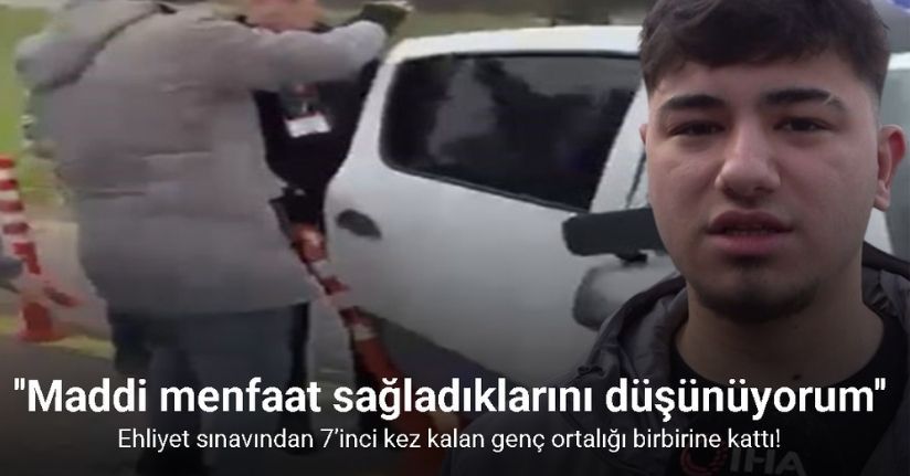 Ehliyet sınavından 7’inci kez kalan genç ortalığı birbirine kattı; o anlar kamerada