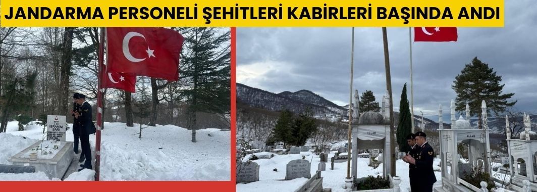 Düzce'de jandarma personeli şehitleri kabirleri başında andı