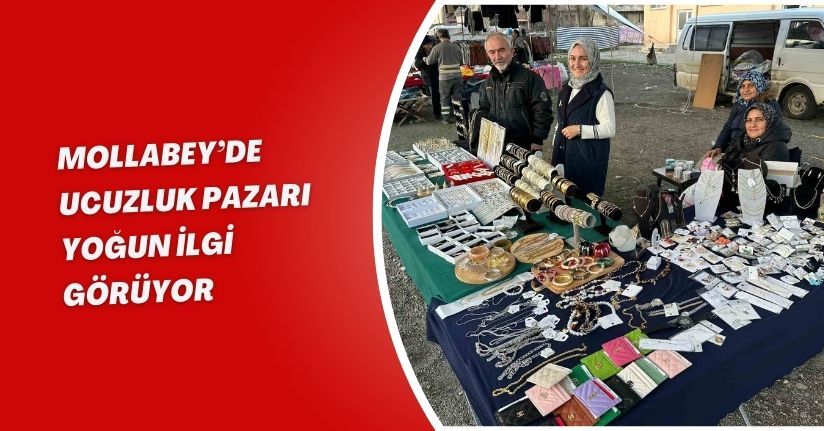 Mollabey’de ucuzluk pazarı yoğun ilgi görüyor