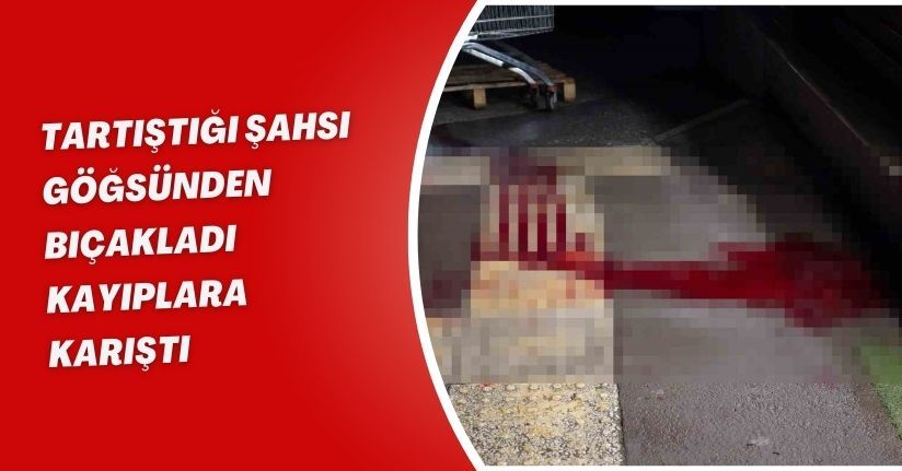 Tartıştığı şahsı göğsünden bıçakladı, kayıplara karıştı