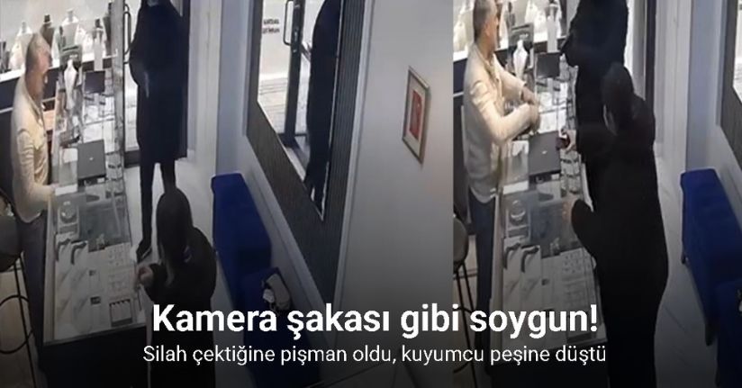 Bursa’da kamera şakası gibi soygun girişimi kamerada