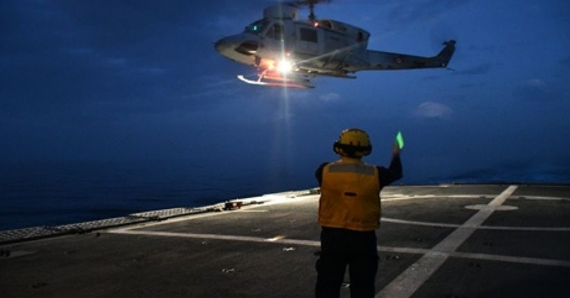 TCG Yıldırım fırkateyninden, Libya açıklarında eğitim faaliyeti