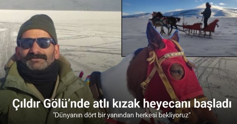 Çıldır Gölü’nde atlı kızak heyecanı başladı