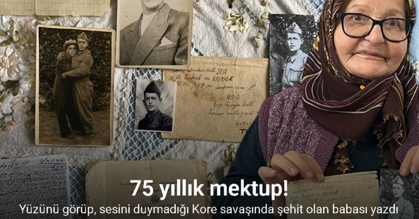 Yüzünü görüp, sesini duymadığı şehit babasının kendisi için yazdığı 75 yıllık mektubu yıllardır saklıyor