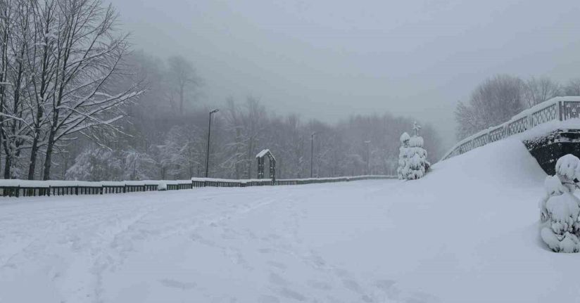 Kocaeli’nin yüksek kesimlerine lapa lapa kar yağıyor