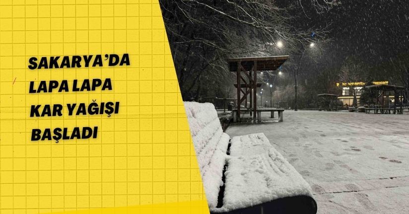 Sakarya’da lapa lapa kar yağışı başladı