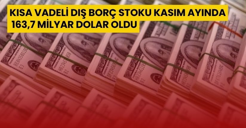 Kısa vadeli dış borç stoku Kasım ayında 163,7 milyar dolar oldu