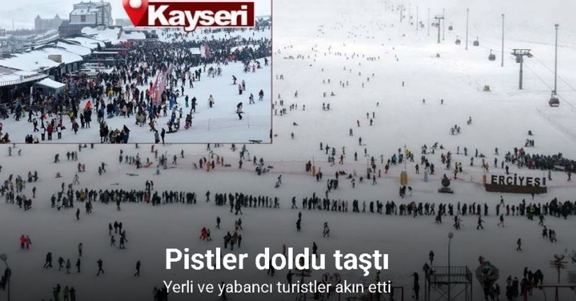 Erciyes sömestirin ilk hafta sonunda 250 bin kişiyi ağırladı