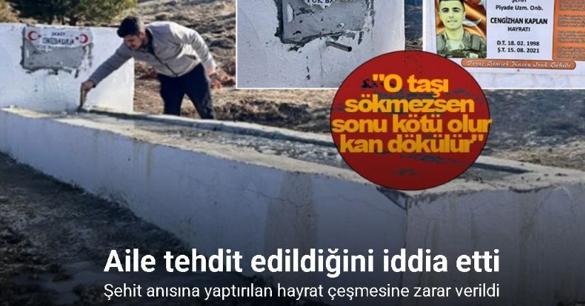 Ankara’da şehit anısına yaptırılan hayrat çeşmesine zarar verildi: Aile tehdit edildiğini iddia etti