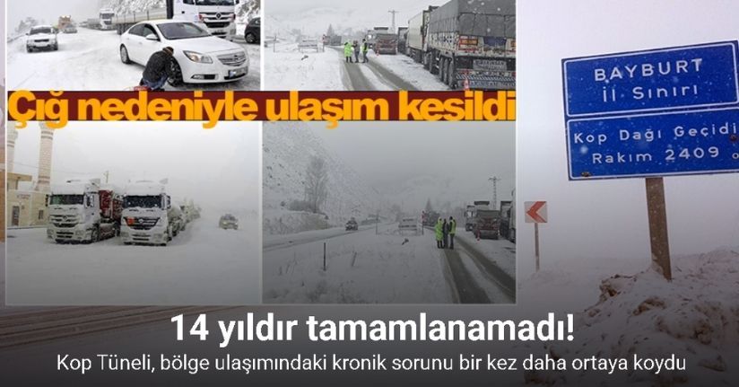 Kop Geçidi’nde çığ: Bitmeyen Kop Tüneli kış çilesini yine hatırlattı